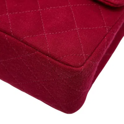 Pre-owned Chanel Red Color Cotton Shoulder Bag ()