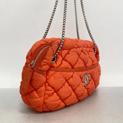 Pre-owned Chanel Red Color Nylon Shoulder Bag ()