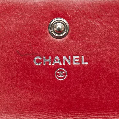 Pre-owned Chanel Red Color Patent Leather Long Wallet (bi-fold) ()