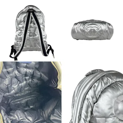 Pre-owned Chanel Silver Nylon Backpack ()