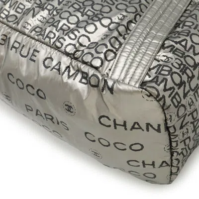 Pre-owned Chanel Silver Nylon Shoulder Bag Tote Bag ()