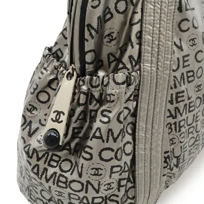 Pre-owned Chanel Silver Nylon Shoulder Bag Tote Bag ()