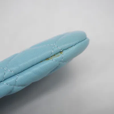 Pre-owned Chanel Sky Blue Leather Coin Purse/coin Case ()