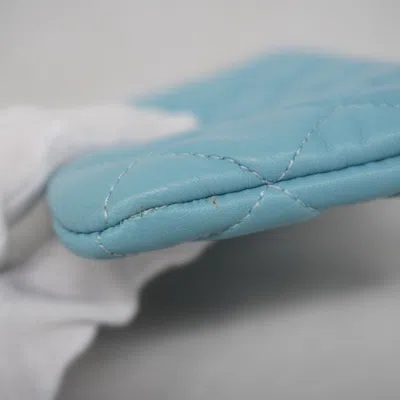 Pre-owned Chanel Sky Blue Leather Coin Purse/coin Case ()