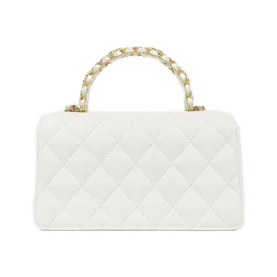 Pre-owned Chanel White Grained Calfskin Clutch Bag ()