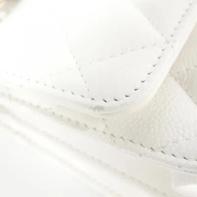 Pre-owned Chanel White Grained Calfskin Clutch Bag ()
