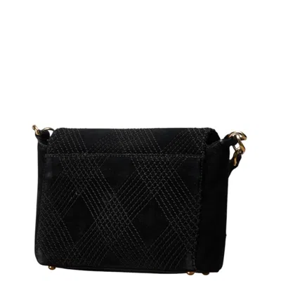 Pre-owned Chanel Wild Stitch Black Suede Leather Shoulder Bag ()