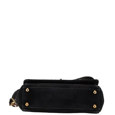 Pre-owned Chanel Wild Stitch Black Suede Leather Shoulder Bag ()
