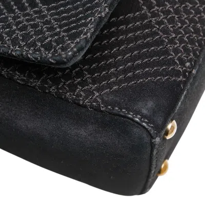 Pre-owned Chanel Wild Stitch Black Suede Leather Shoulder Bag ()