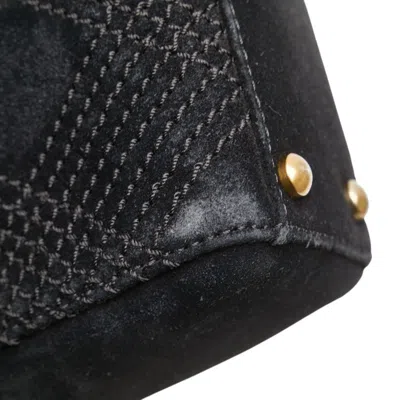 Pre-owned Chanel Wild Stitch Black Suede Leather Shoulder Bag ()