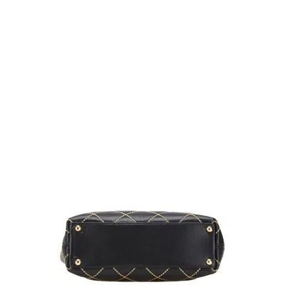 Pre-owned Chanel Wild Stitch Black Leather Tote Bag ()