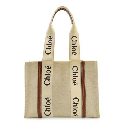 Pre-owned Chloé Brown Linen Leather Shoulder Bag Tote Bag ()