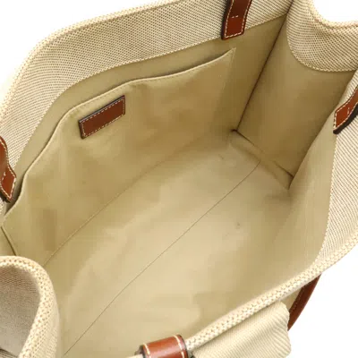 Pre-owned Chloé Brown Linen Leather Shoulder Bag Tote Bag ()