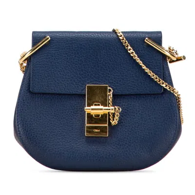Pre-owned Chloé Drew Blue Leather Shoulder Bag ()
