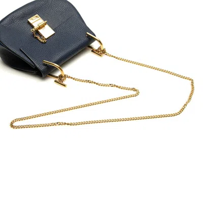 Pre-owned Chloé Drew Blue Leather Shoulder Bag ()