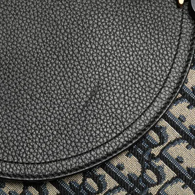 Pre-owned Dior Christian  Beige Navy Black Canvas Leather Clutch Bag ()