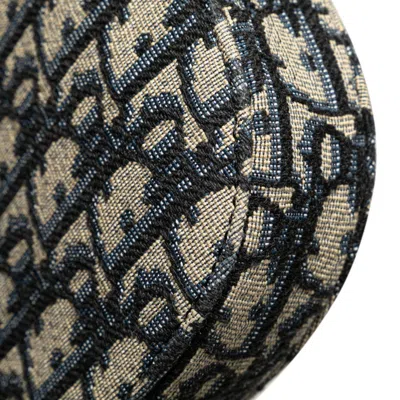 Pre-owned Dior Christian  Beige Navy Black Canvas Leather Clutch Bag ()