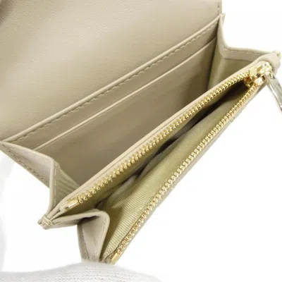 Pre-owned Dior Christian  Beige Leather Wallet (bi-fold) () In Sand