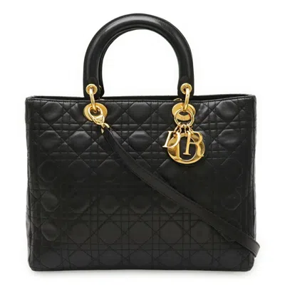 Pre-owned Dior Christian  Black Leather Handbag Tote Bag ()