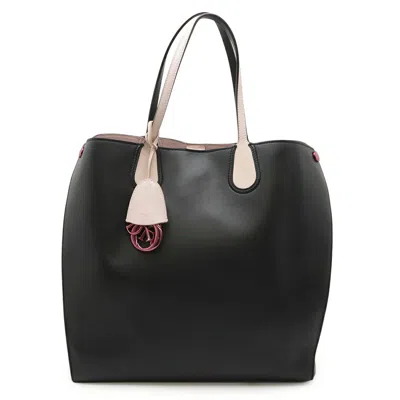 Pre-owned Dior Christian  Black Pink Leather Tote Bag () In Multi
