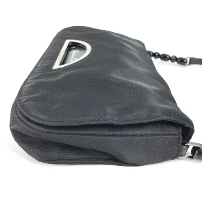 Pre-owned Dior Christian  Black Monogram Nylon Pouch Shoulder Bag ()