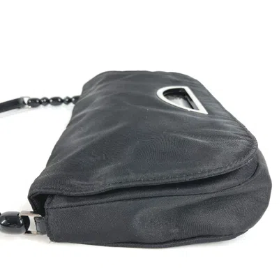Pre-owned Dior Christian  Black Monogram Nylon Pouch Shoulder Bag ()