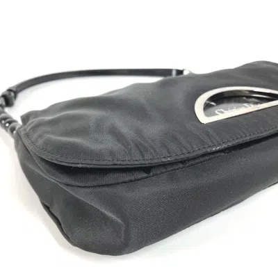 Pre-owned Dior Christian  Black Monogram Nylon Pouch Shoulder Bag ()