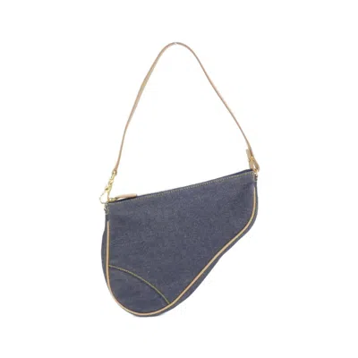 Pre-owned Dior Christian  Blue Denim Shoulder Bag ()