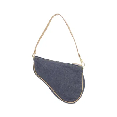 Pre-owned Dior Christian  Blue Denim Shoulder Bag ()