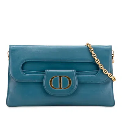 Pre-owned Dior Christian  Blue Leather Shoulder Bag ()