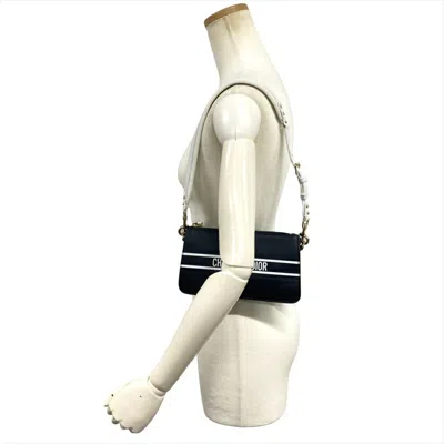 Pre-owned Dior Christian  Navy Leather Shoulder Bag () In Blue