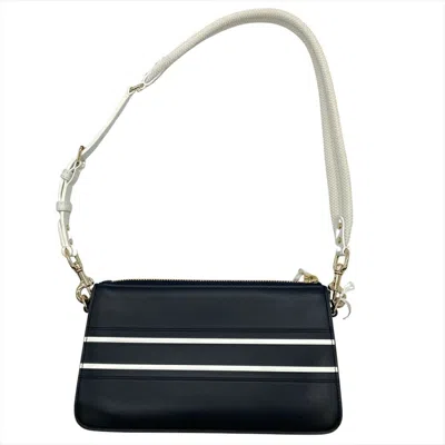Pre-owned Dior Christian  Navy Leather Shoulder Bag () In Blue