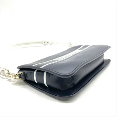 Pre-owned Dior Christian  Navy Leather Shoulder Bag () In Blue