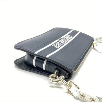 Pre-owned Dior Christian  Navy Leather Shoulder Bag () In Blue