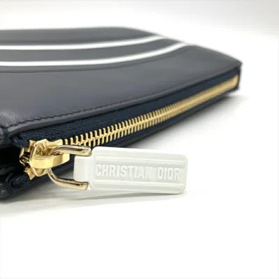 Pre-owned Dior Christian  Navy Leather Shoulder Bag () In Blue