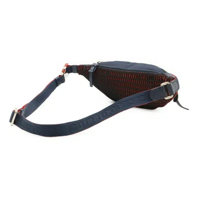 Pre-owned Christian Louboutin Navy Red Color Nylon Fanny Pack Sling Bag ()