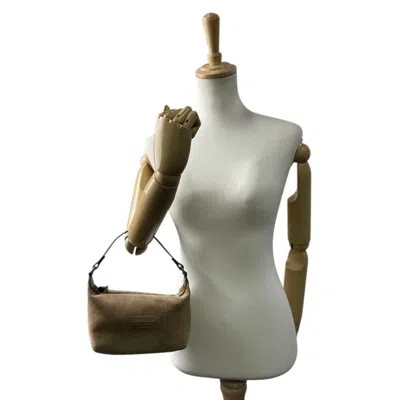 Pre-owned Coach Beige Brown Suede Handbag Tote Bag () In Multi