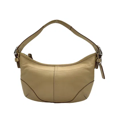 Pre-owned Coach Beige Leather Handbag Shoulder Bag () In Sand