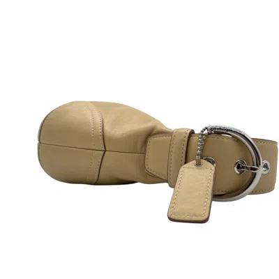 Pre-owned Coach Beige Leather Handbag Shoulder Bag () In Sand