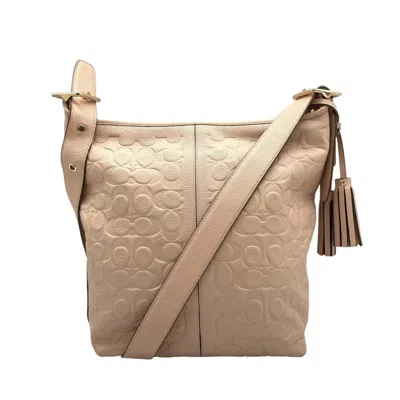 Pre-owned Coach Beige Leather Shoulder Bag () In Sand