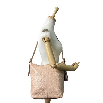 Pre-owned Coach Beige Leather Shoulder Bag () In Sand