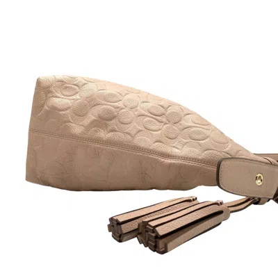 Pre-owned Coach Beige Leather Shoulder Bag () In Sand