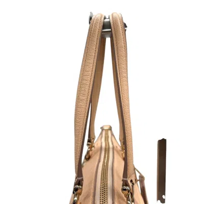 Pre-owned Coach Beige Pink Beige Leather Handbag Tote Bag () In Multi