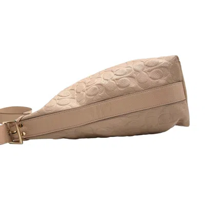 Pre-owned Coach Beige Leather Shoulder Bag () In Sand