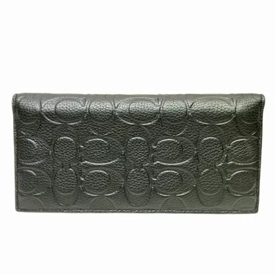 Pre-owned Coach Black Leather Long Wallet (bi-fold) ()