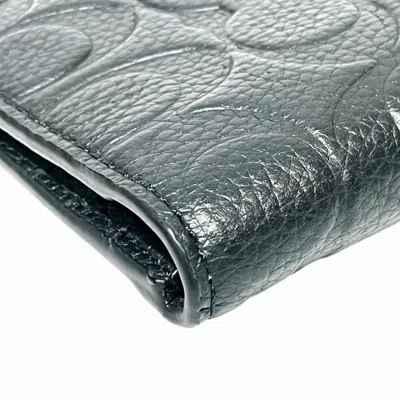 Pre-owned Coach Black Leather Long Wallet (bi-fold) ()