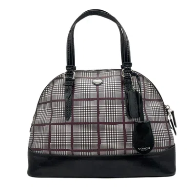 Pre-owned Coach Black Leather Pvc Handbag Tote Bag ()