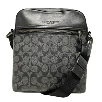Pre-owned Coach Black Pvc Coated Canvas Leather Shoulder Bag ()