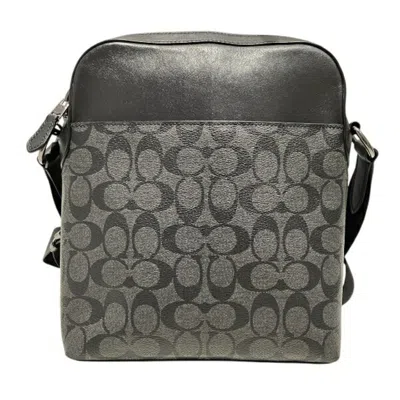 Pre-owned Coach Black Pvc Coated Canvas Leather Shoulder Bag ()