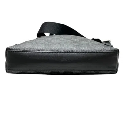 Pre-owned Coach Black Pvc Coated Canvas Leather Shoulder Bag ()